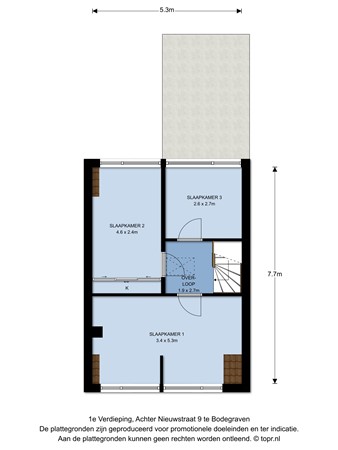 Floorplan - Achter Nieuwstraat 9, 2411 EN Bodegraven